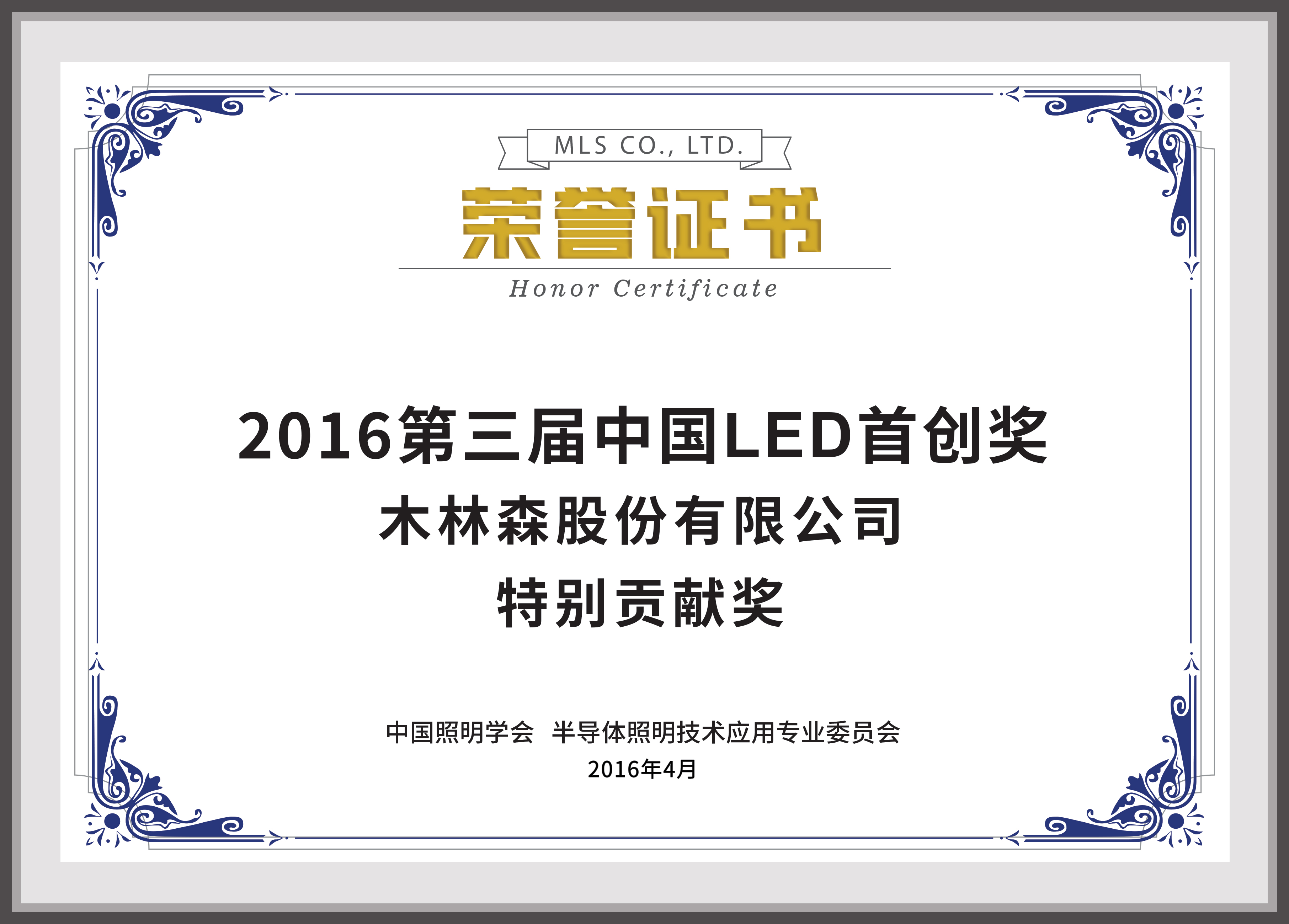 2016第三届中国LED首创奖-特别贡献奖