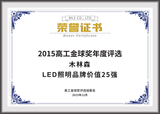 2015年度LED品牌价值25强